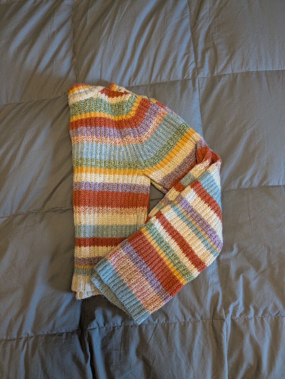 Anthropologie Pilcro Multicolor Striped Ribbed Knit Cardigan Small NWoT - Picture 2 of 8